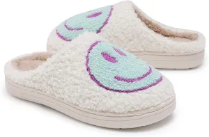 Smile Face Kids Happy Face Soft Plush Warm Slipper Anti-Slip Winter Fluffy House Shoes Soft Memory Foam Comfort Cotton Slippers Indoor and Outdoor