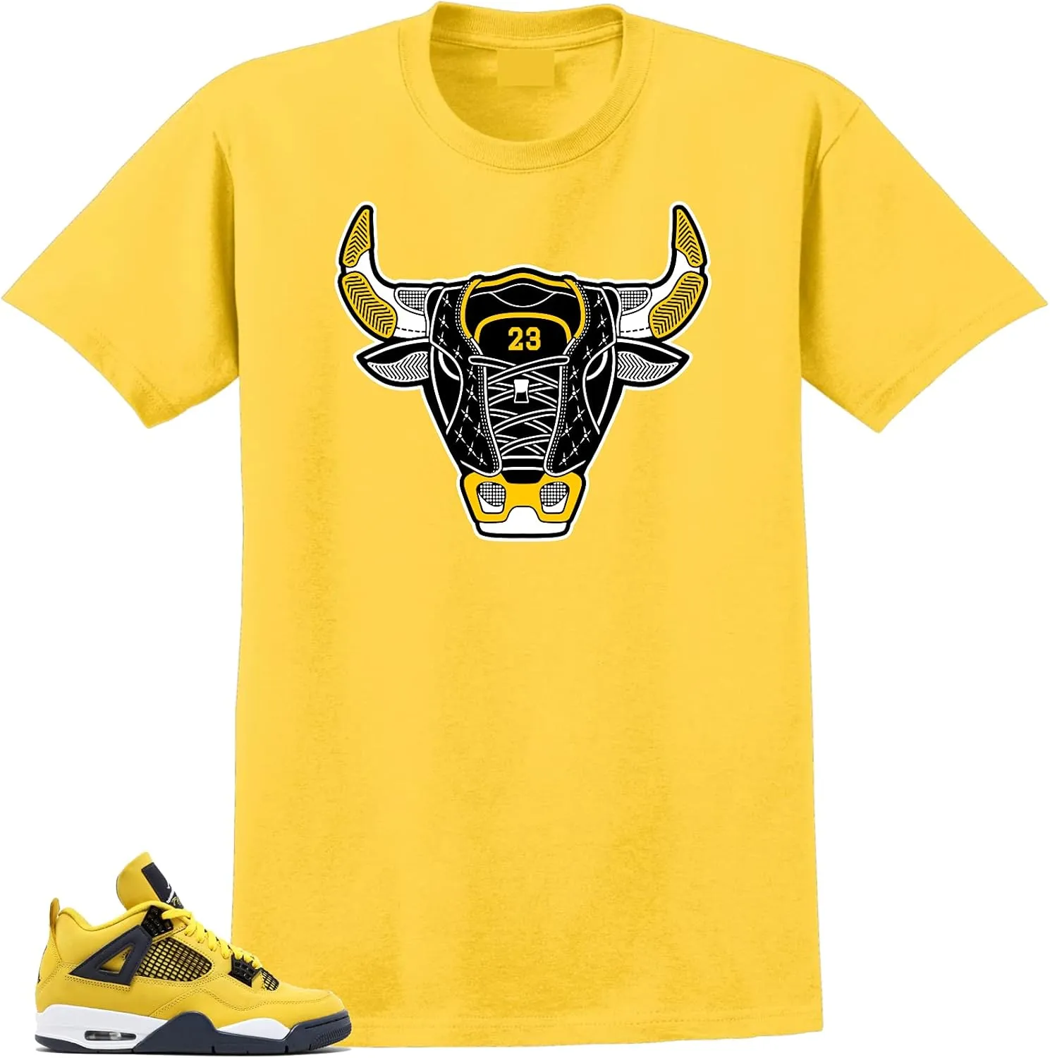 SNELOS Shirt to Match Sneaker Jordan 4 Tour Yellow Lighting Match Jordan tee