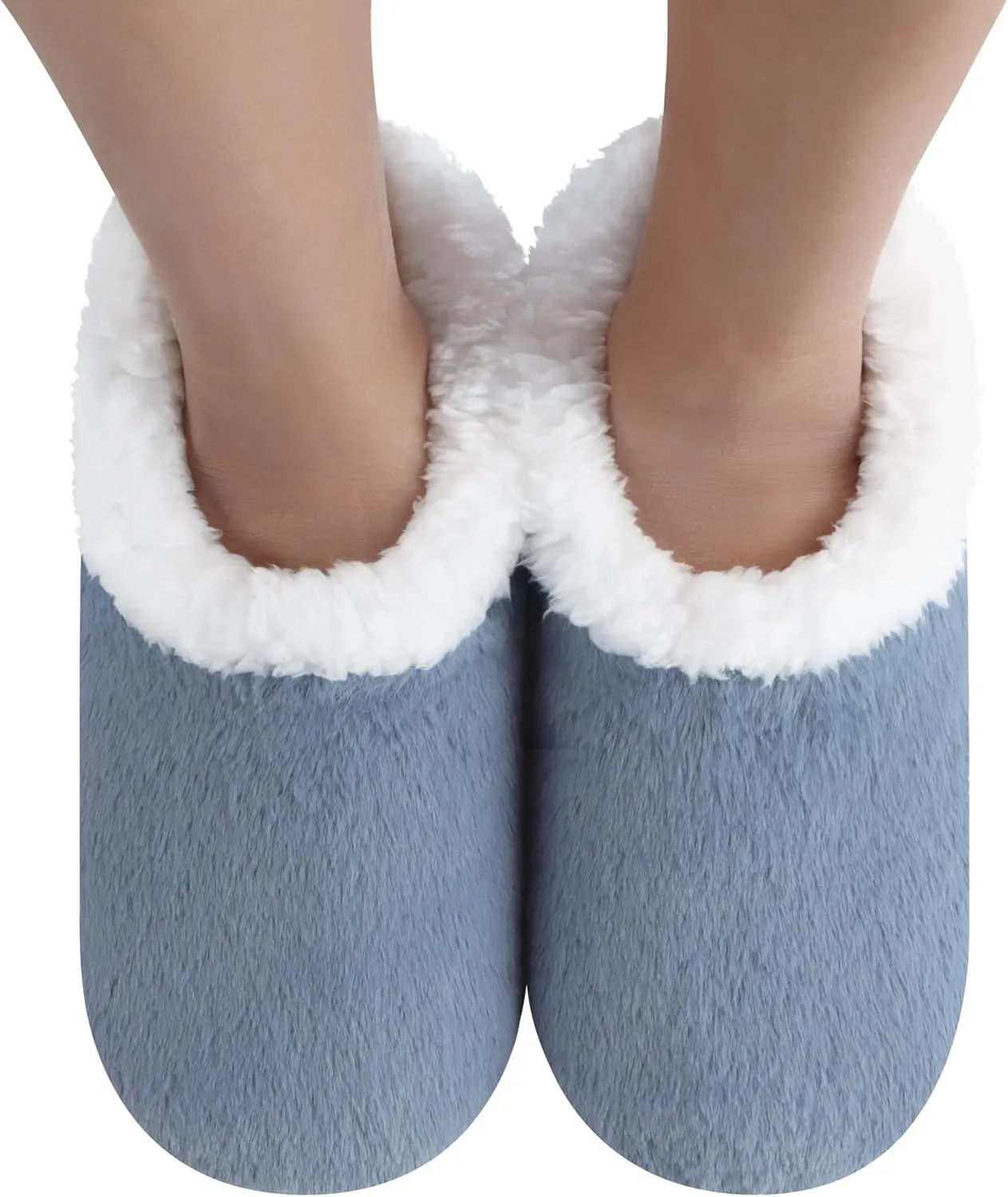 Snoozies Butter Soft House Slippers for Women, Cozy Sherpa-Lined Slipper Socks for Women Soft Sole Non-Skid Machine Washable