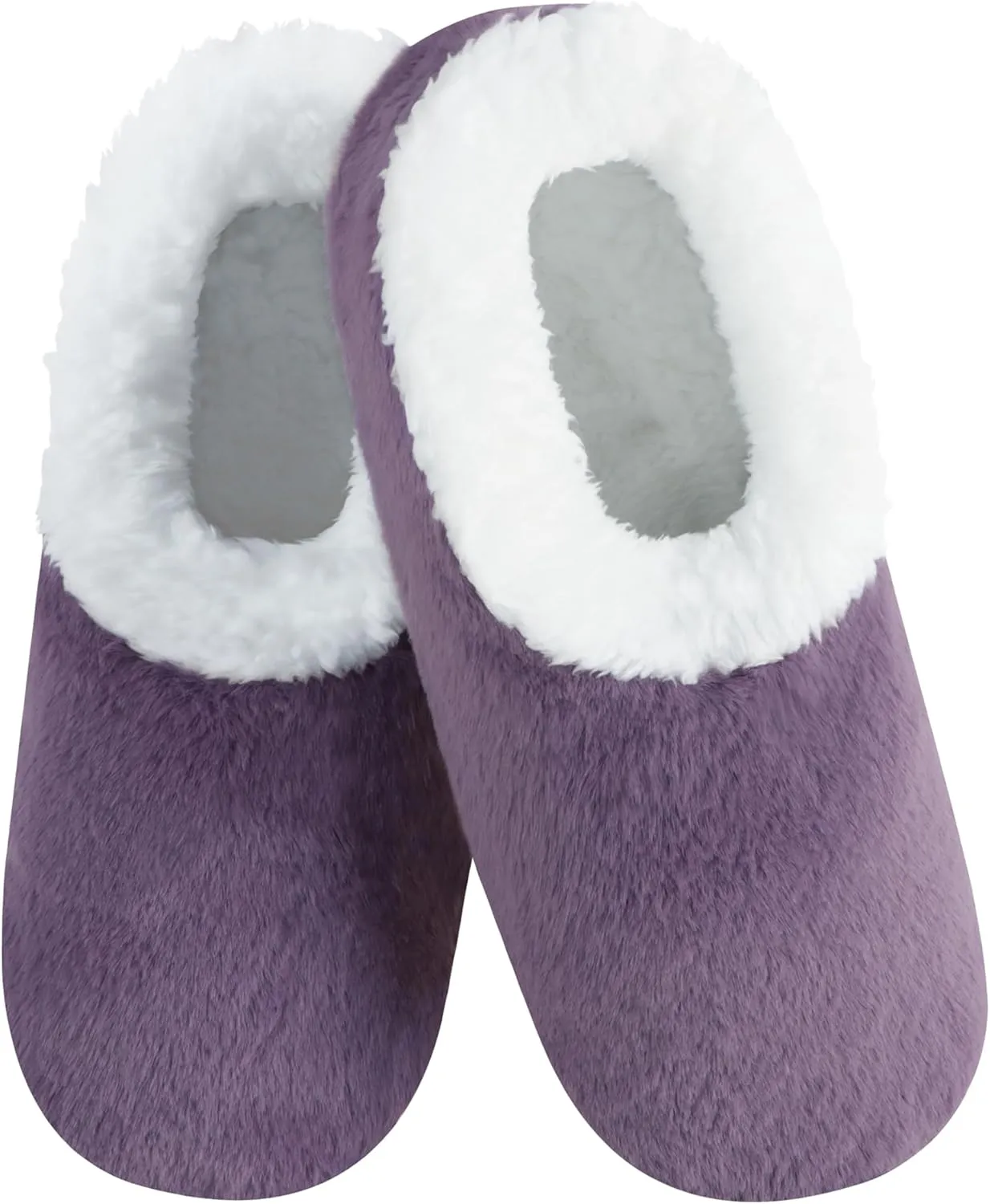 Snoozies Butter Soft House Slippers for Women, Cozy Sherpa-Lined Slipper Socks for Women Soft Sole Non-Skid Machine Washable