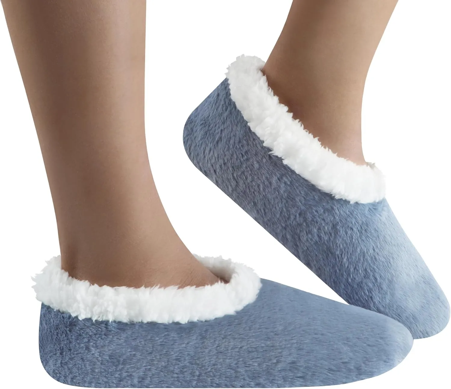 Snoozies Butter Soft House Slippers for Women, Cozy Sherpa-Lined Slipper Socks for Women Soft Sole Non-Skid Machine Washable