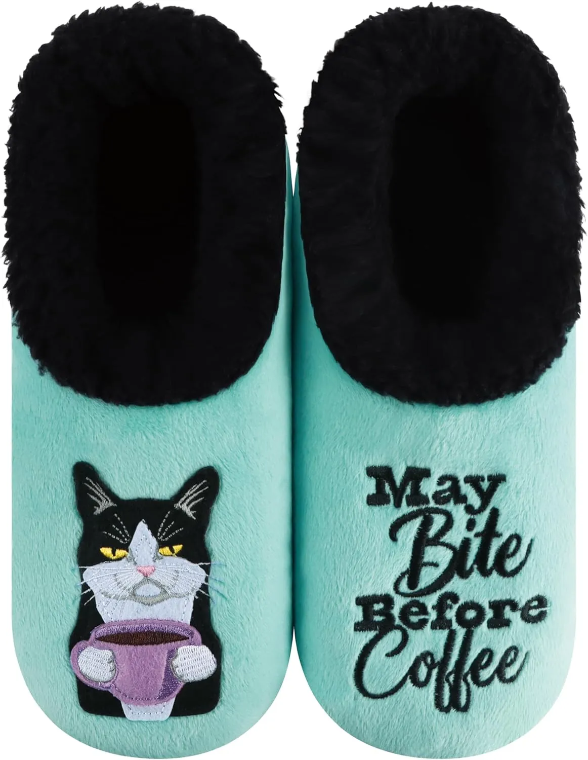 Snoozies Pairable Slipper Socks - Funny House Slippers for Women, Non-Slip Fuzzy Slipper Socks