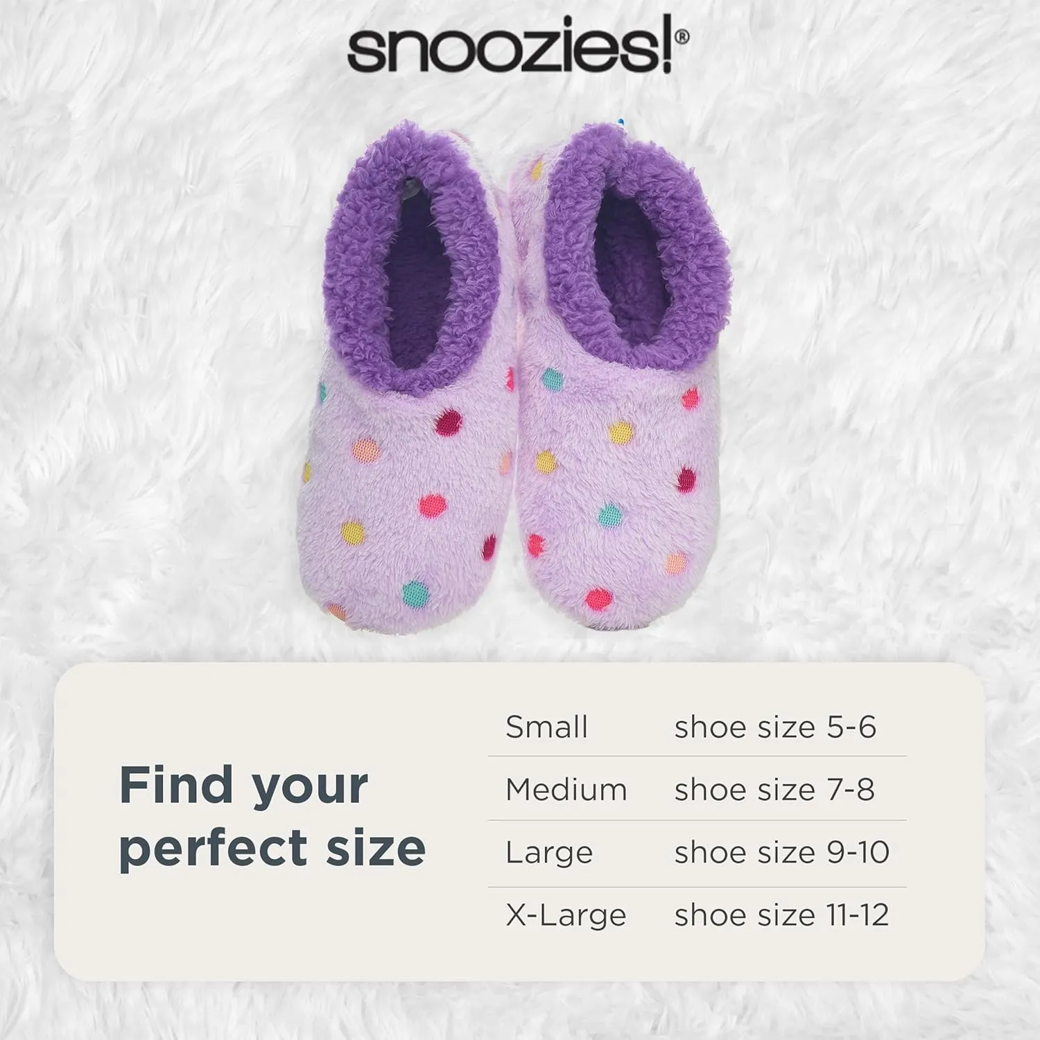 Snoozies Slippers for Women | Lotsa Dots Colorful Cozy Sherpa Slipper Socks | Womens House Slippers | Cozy Slippers for Women | Colorful Womens Fuzzy Slippers