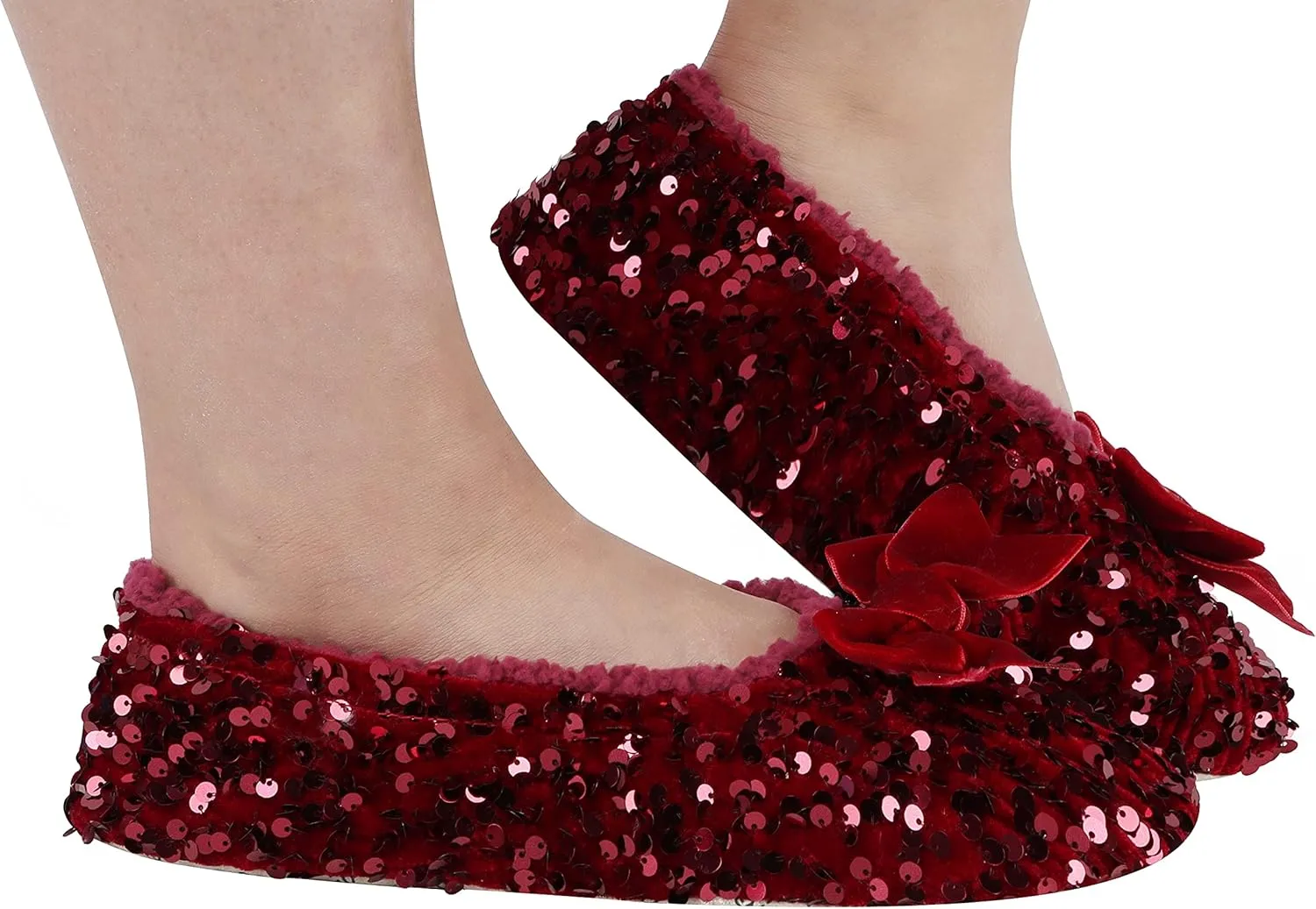Snoozies Womens Glamour Bling Ballerina