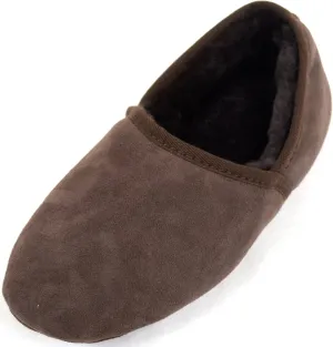 SNUGRUGS Mens Luxury Genuine 100% Full Sheepskin Slipper with Soft Sole