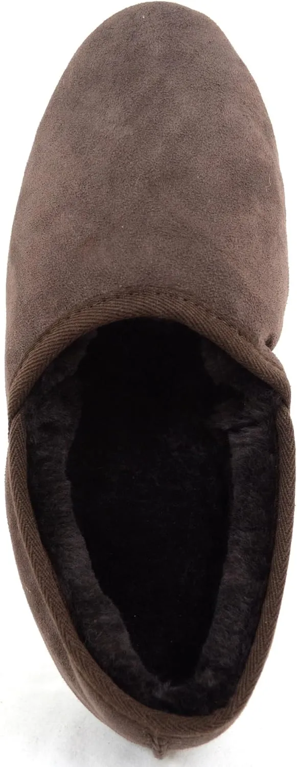 SNUGRUGS Mens Luxury Genuine 100% Full Sheepskin Slipper with Soft Sole