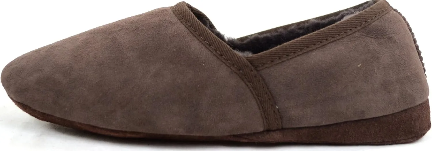 SNUGRUGS Mens Luxury Genuine 100% Full Sheepskin Slipper with Soft Sole