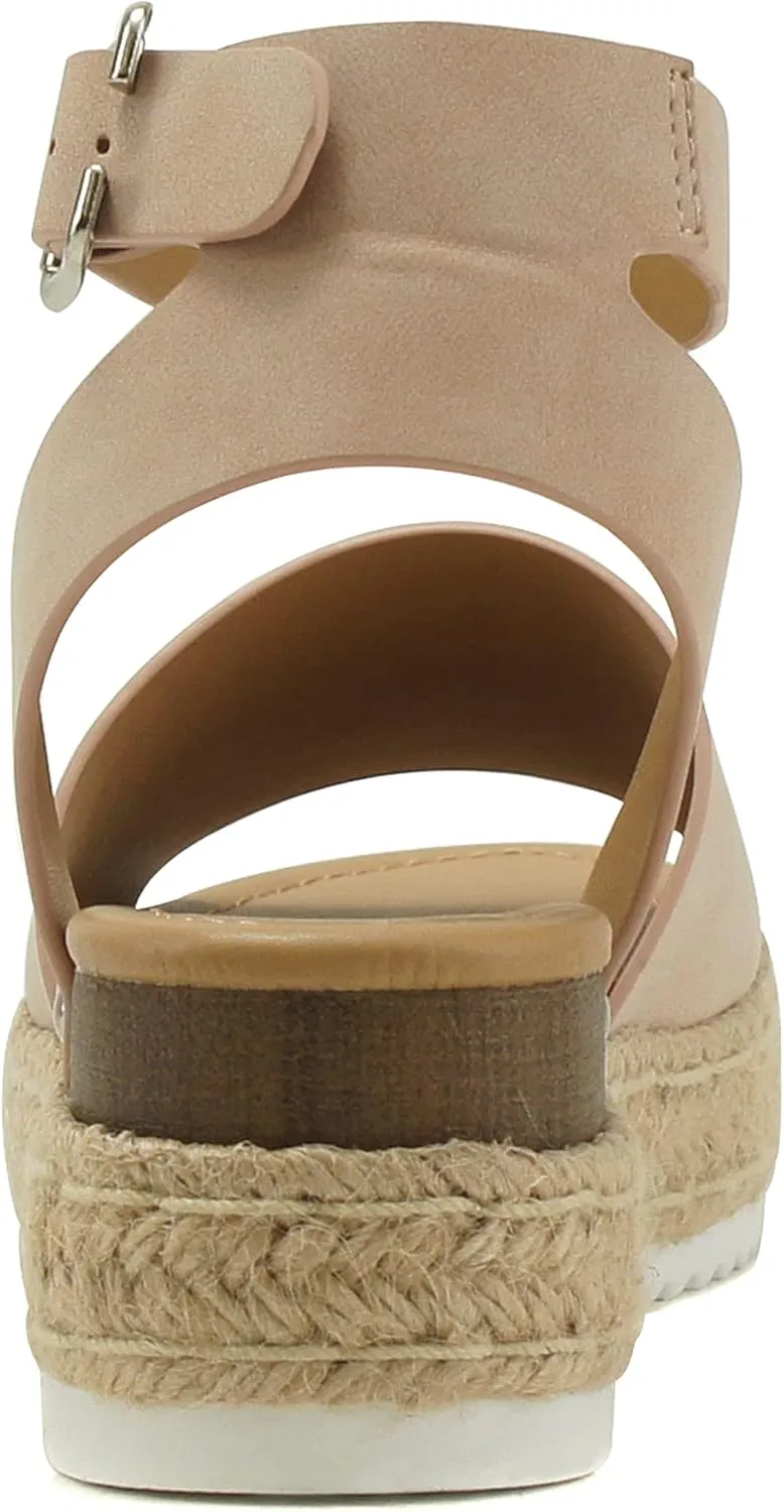 Soda Women's Shoes Clip Open Toe Casual Platform Sandals
