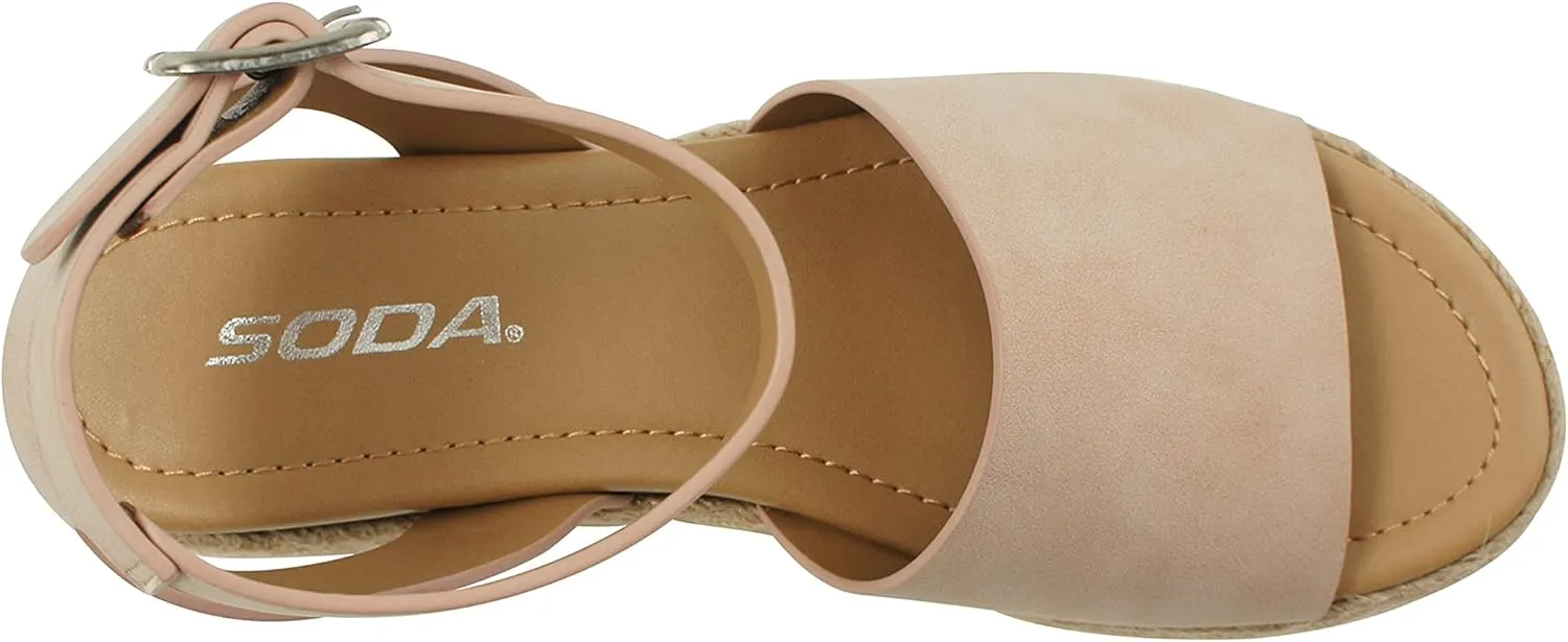 Soda Women's Shoes Clip Open Toe Casual Platform Sandals