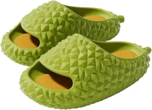 Solyinne Cute Durian Slippers for Women Men Cloud Slippers EVA Non-Slip Bathroom Slippers Sandals Open Toe Indoor And Outdoor Slides 2024
