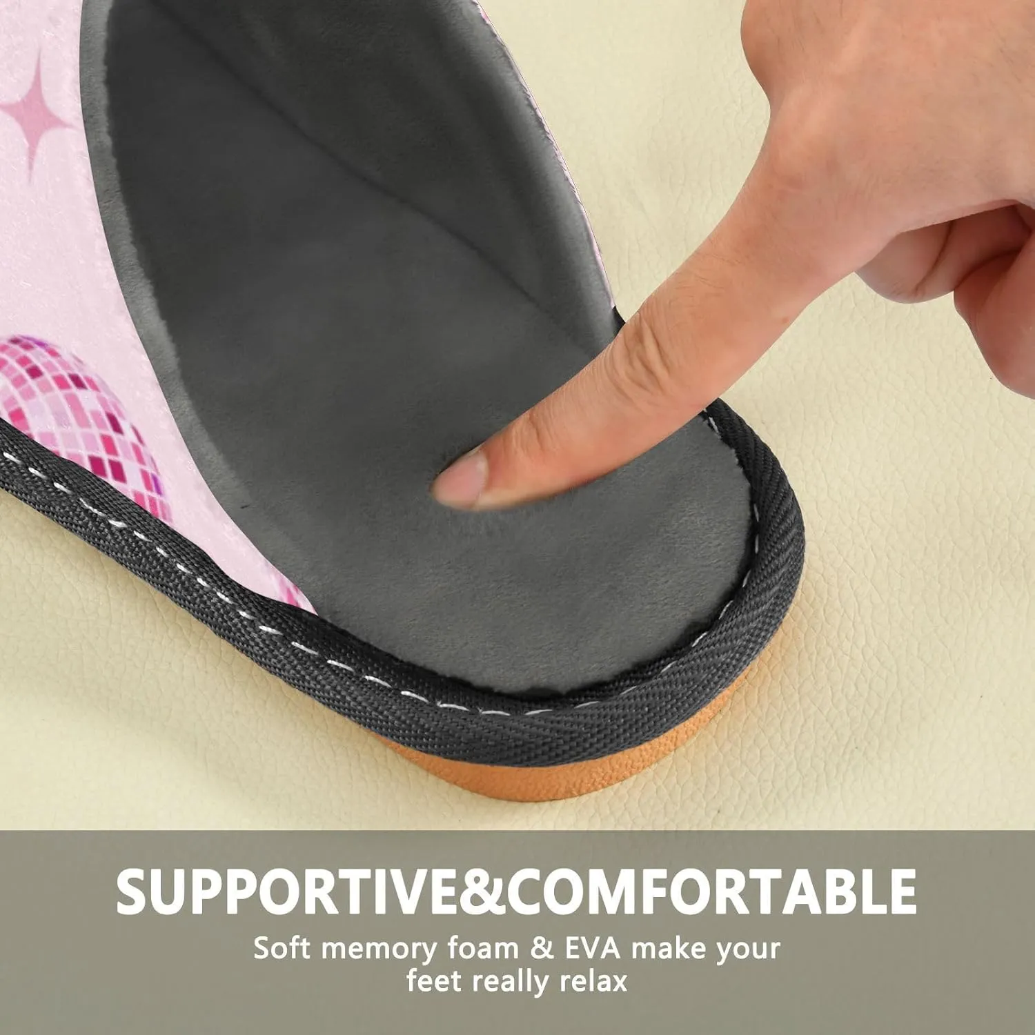 Spa Slippers Indoor House Fuzzy Slippers Soft Memory Foam Non-Slip Home Slipper Winter Shoes For Bedroom Hotel Travel 4-11