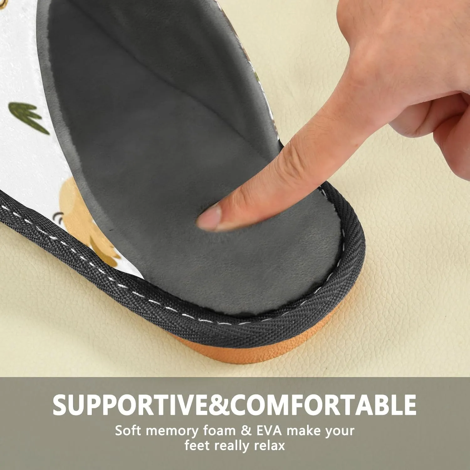 Spa Slippers Indoor House Fuzzy Slippers Soft Memory Foam Non-Slip Home Slipper Winter Shoes For Bedroom Hotel Travel 4-11