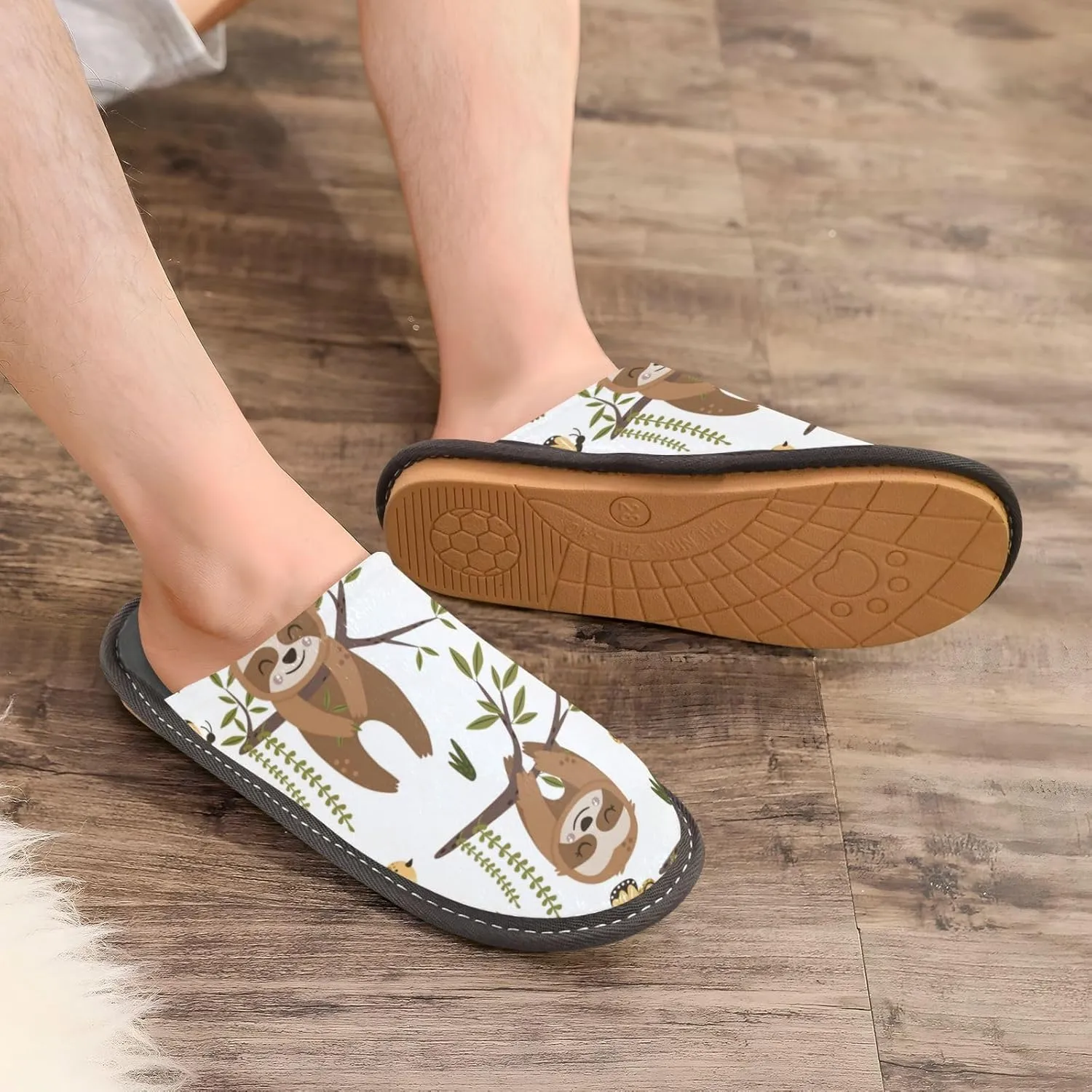 Spa Slippers Indoor House Fuzzy Slippers Soft Memory Foam Non-Slip Home Slipper Winter Shoes For Bedroom Hotel Travel 4-11