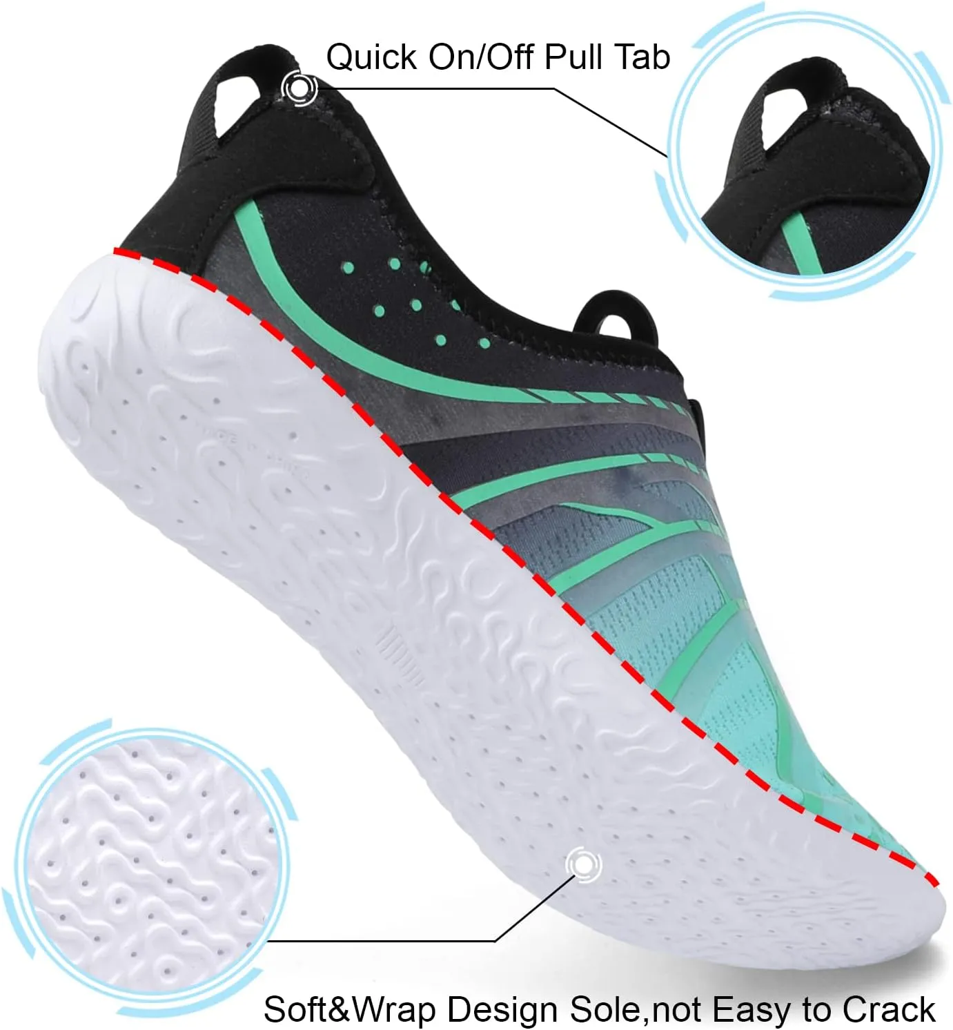 Spesoul Womens and Mens Water Shoes Breathable Quick Dry Soft Barefoot Aqua Socks for Hiking Swim Beach Surf Yoga Sport