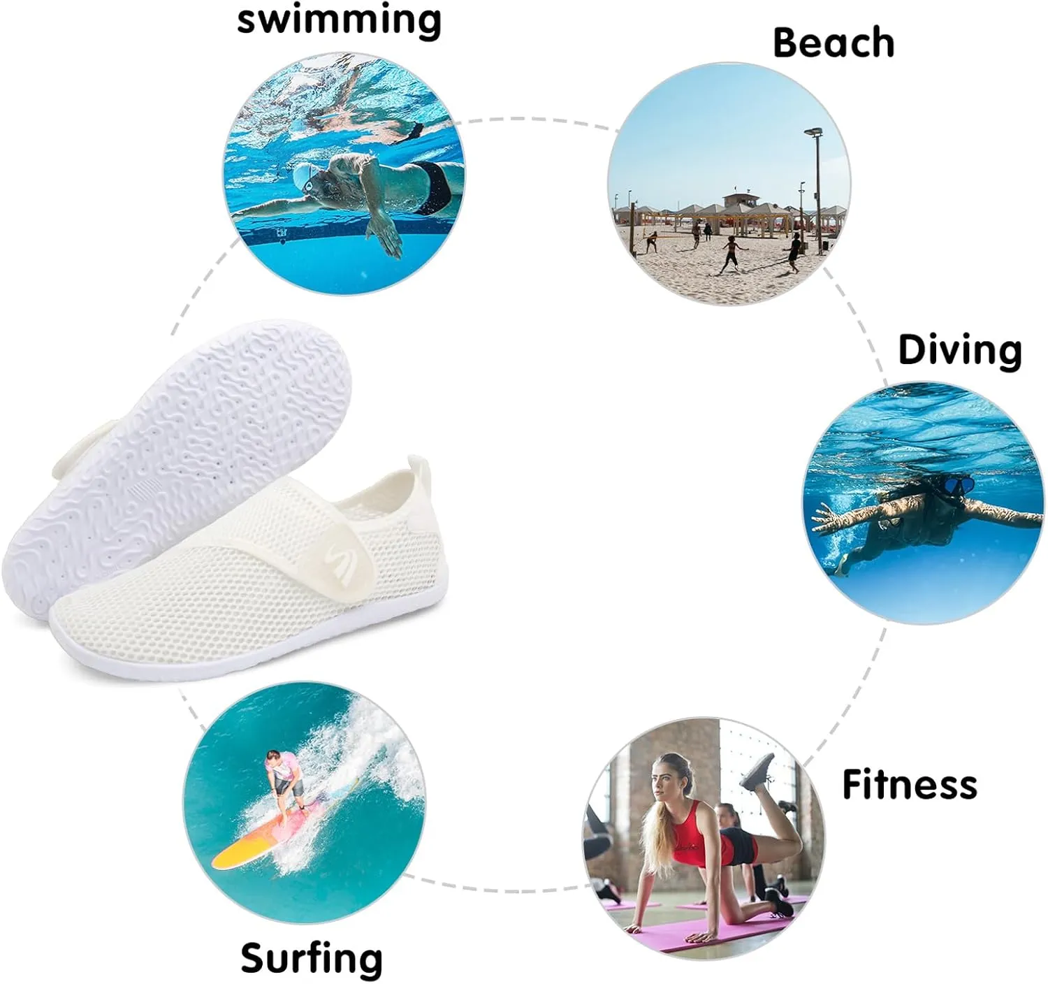 Spesoul Womens and Mens Water Shoes Breathable Quick Dry Soft Barefoot Aqua Socks for Hiking Swim Beach Surf Yoga Sport