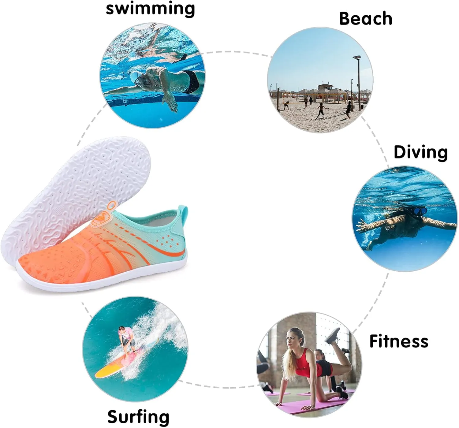 Spesoul Womens and Mens Water Shoes Breathable Quick Dry Soft Barefoot Aqua Socks for Hiking Swim Beach Surf Yoga Sport