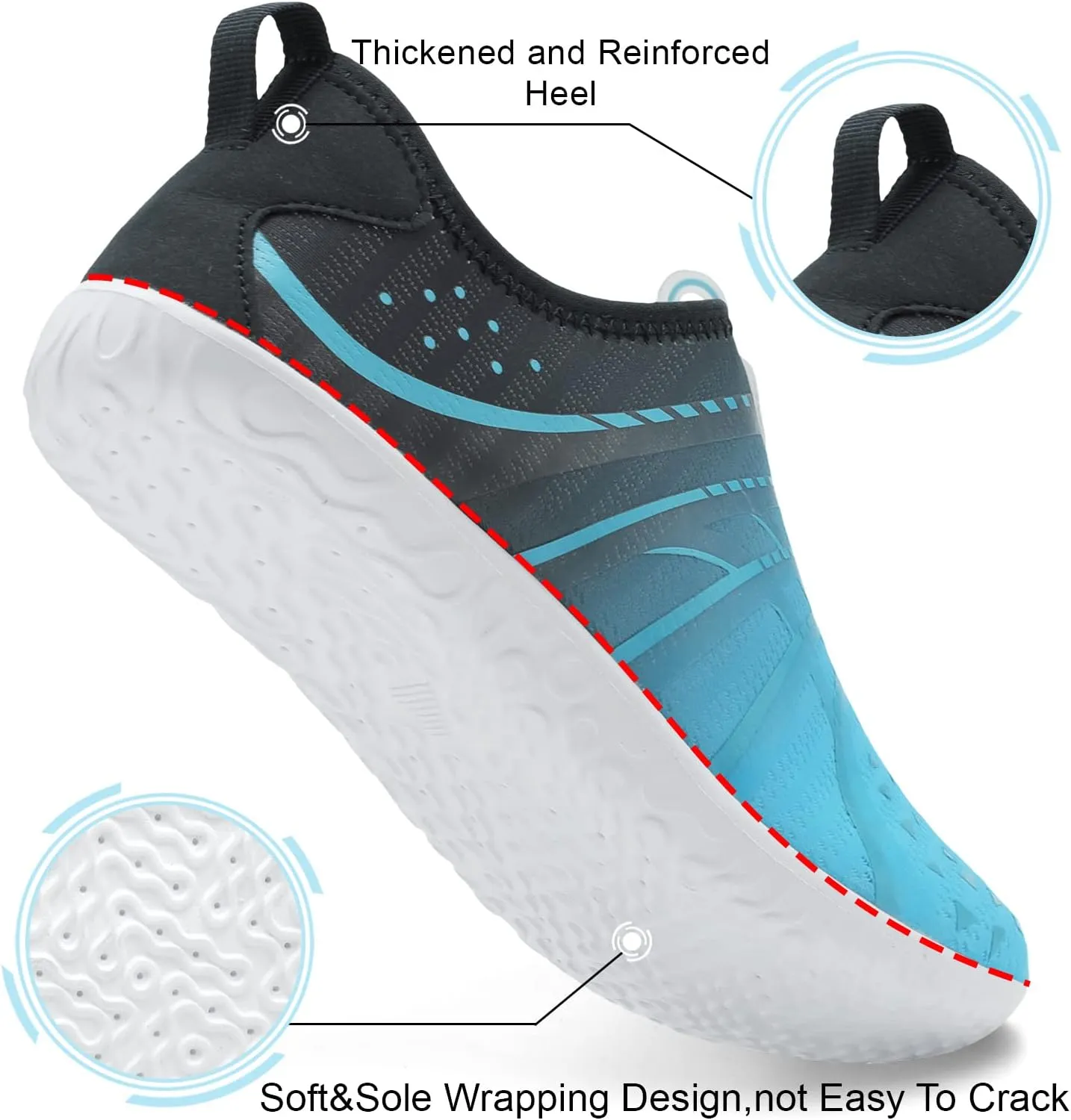 Spesoul Womens and Mens Water Shoes Breathable Quick Dry Soft Barefoot Aqua Socks for Hiking Swim Beach Surf Yoga Sport
