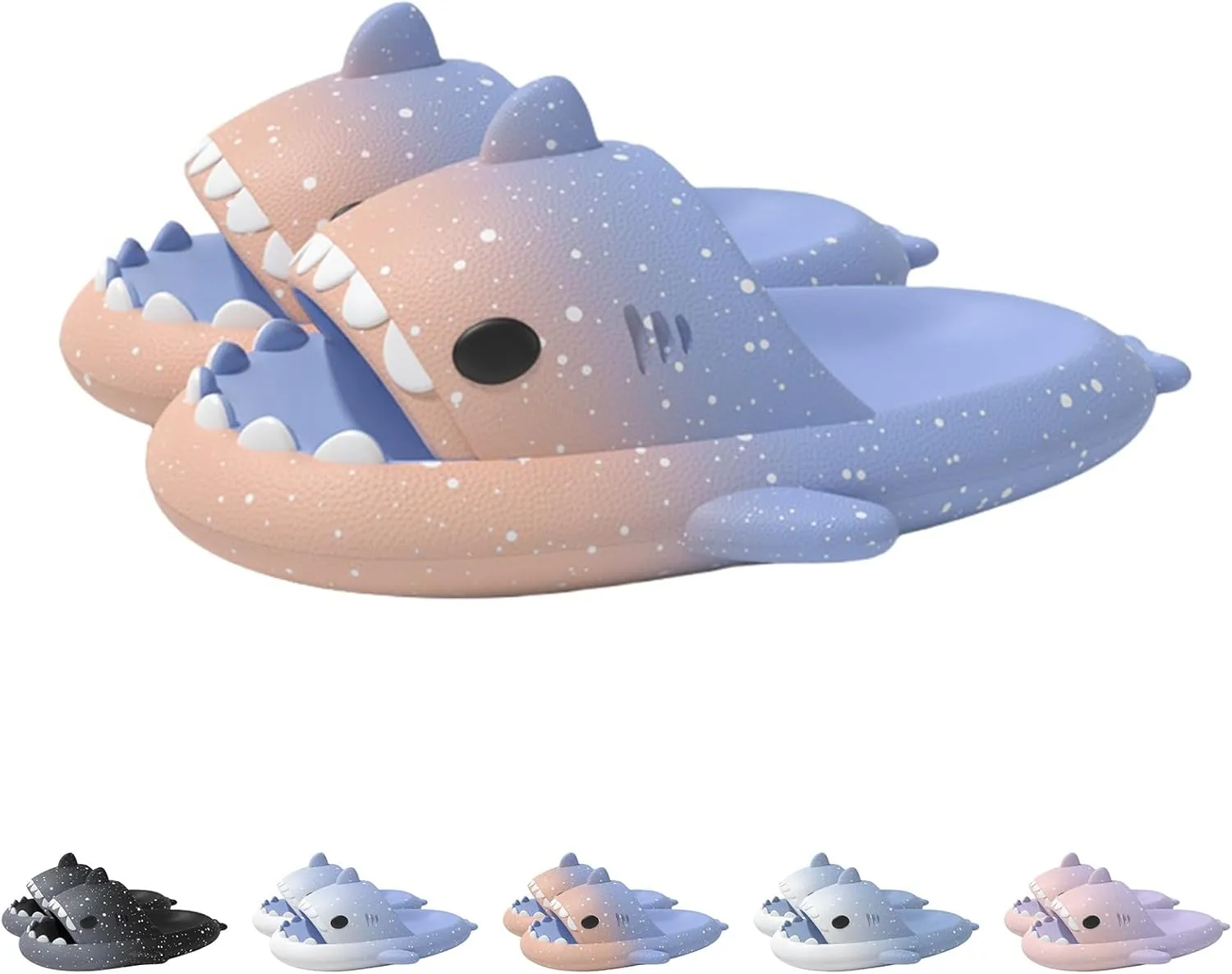 Spotted Starlight Shark Slides,Starry Sky Cloud Anti-Slip Quick Drying Shark Slippers