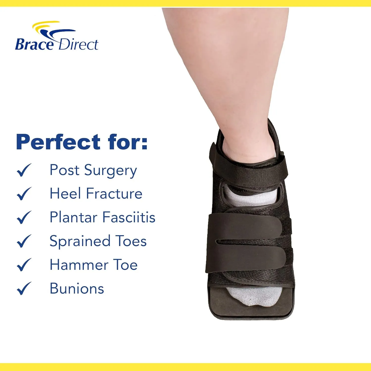 Squared Toe Post Op Shoe – Adjustable Medical Walking Shoe for Foot & Toe Surgery Recovery, Fractures & Bunions PDAC L3260 – Size S (US Shoe Men 7.5-9 / Women 8.5-10)