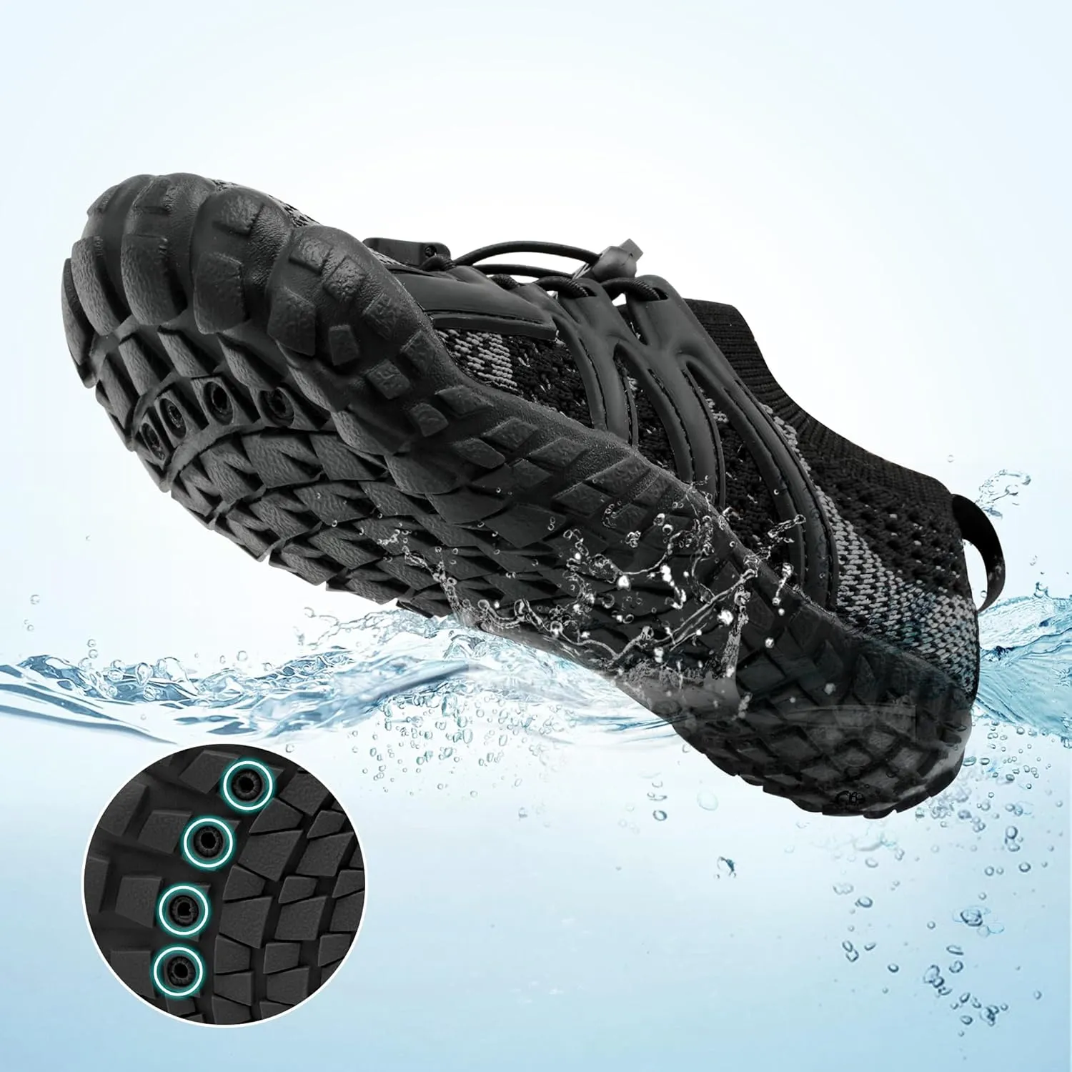 Stelle Girls Boys Water Shoes Aqua Socks with Adjustable Laces Quick Drying Beach Sports Non Slip Swimming Hiking Shoes