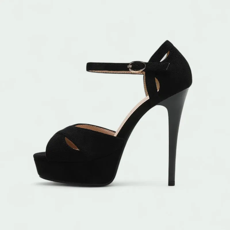 Strazoro | Women's Ankle Strap Open Toe Heels Stiletto Sandals