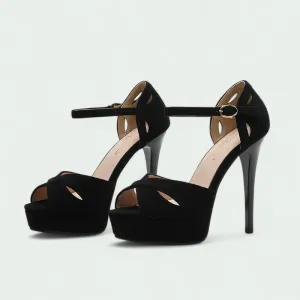 Strazoro | Women's Ankle Strap Open Toe Heels Stiletto Sandals