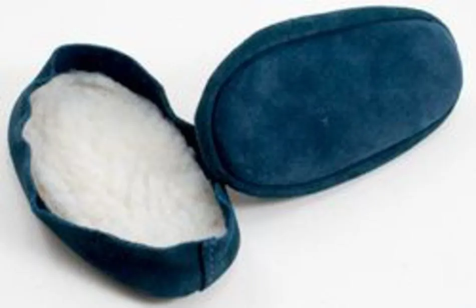 Suede leather and fleece soles