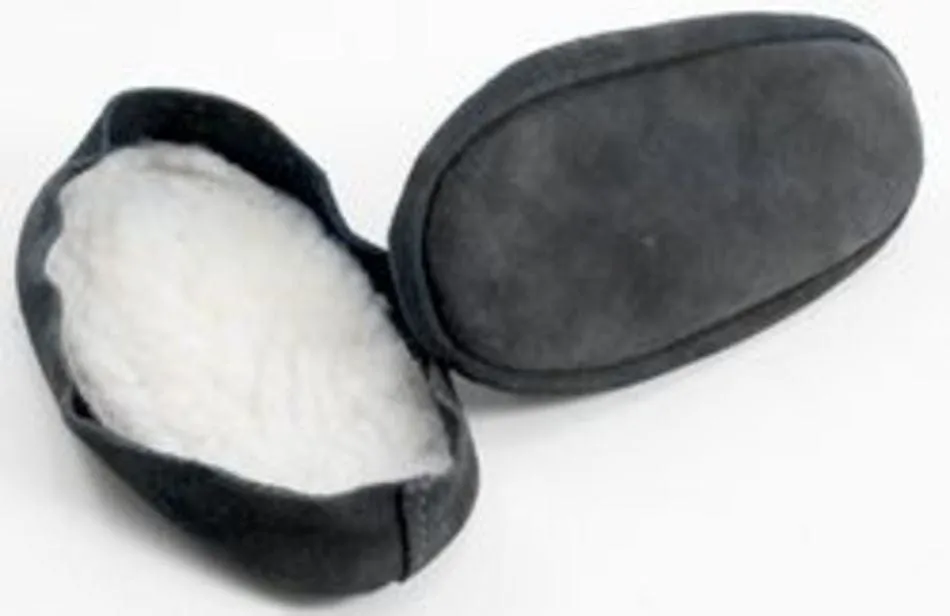 Suede leather and fleece soles