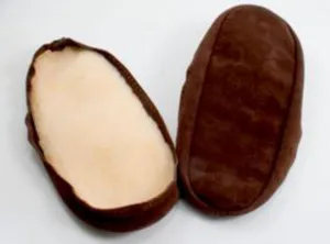 Suede leather and fleece soles