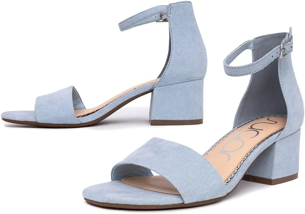 Sugar Women's Block Heel Sandals – Open Toe, Ankle Strap, Comfortable Dress Shoes for Weddings & Casual Wear