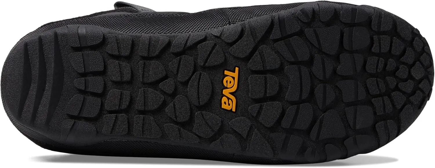[TEBA] Women's Casual Slipper Boots, Black, One Size, Memory Foam Insole, Faux Leather, Pull-On Closure