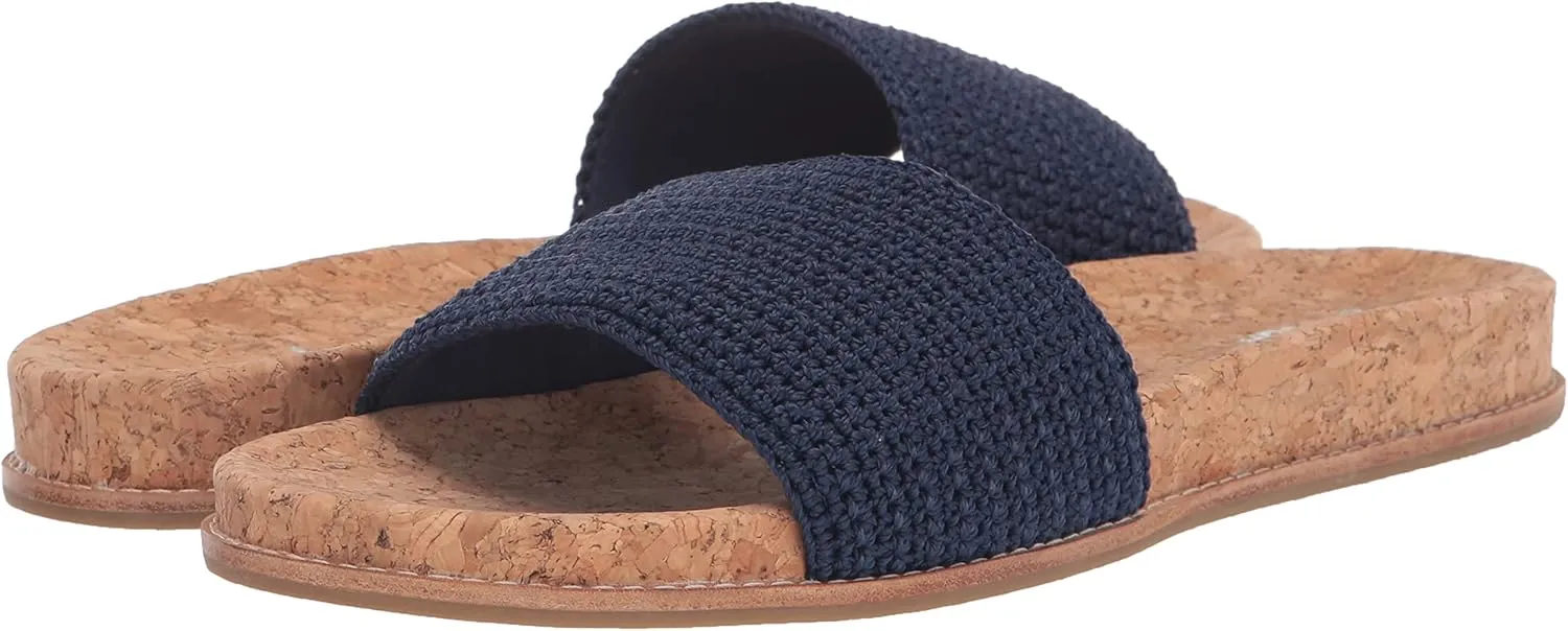 The Sak Women's Mendocino Slide Crochet, Slip On Sandals, Summer Open Toe Shoes