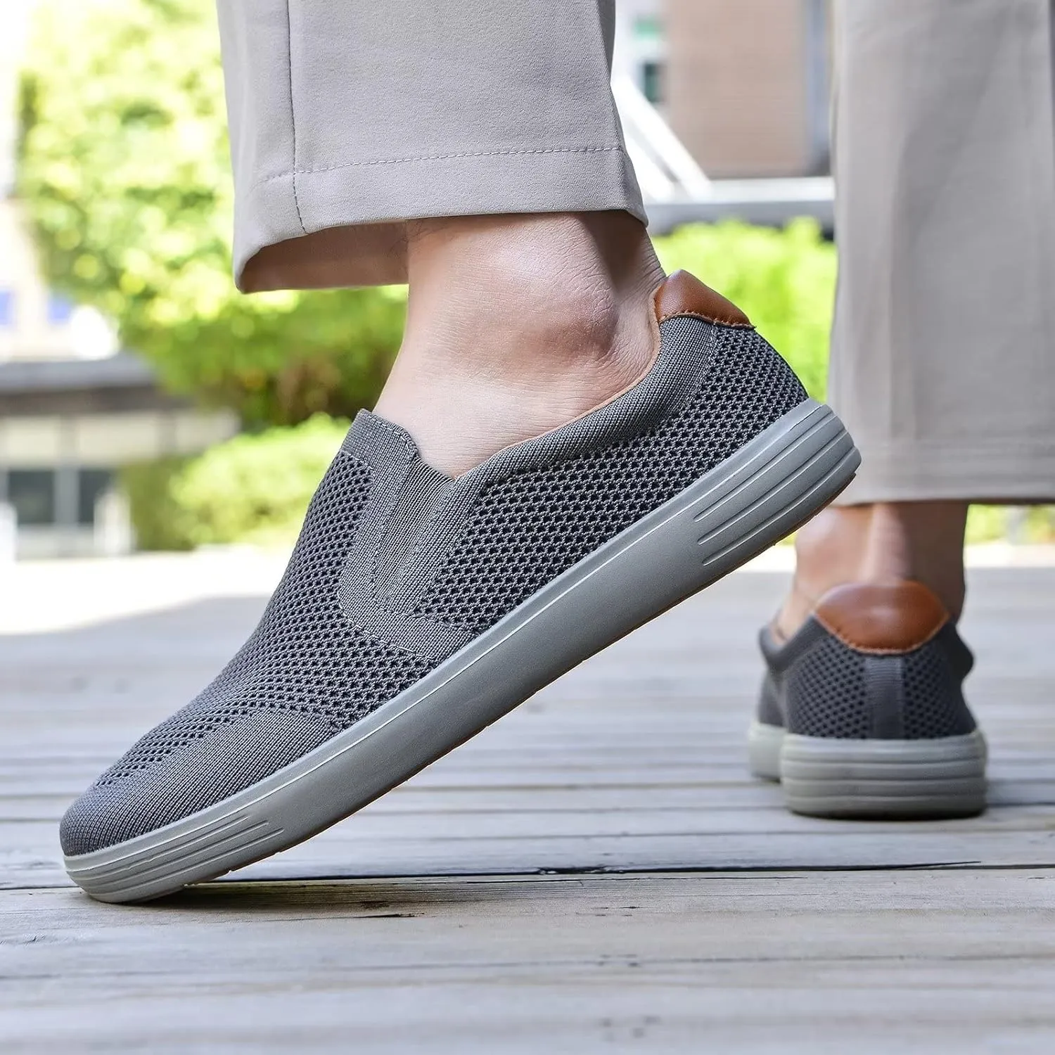 TIOSEBON Men's Mesh Slip on Walking Shoes-Comfortable Drving Loafer Fashion Sneaker