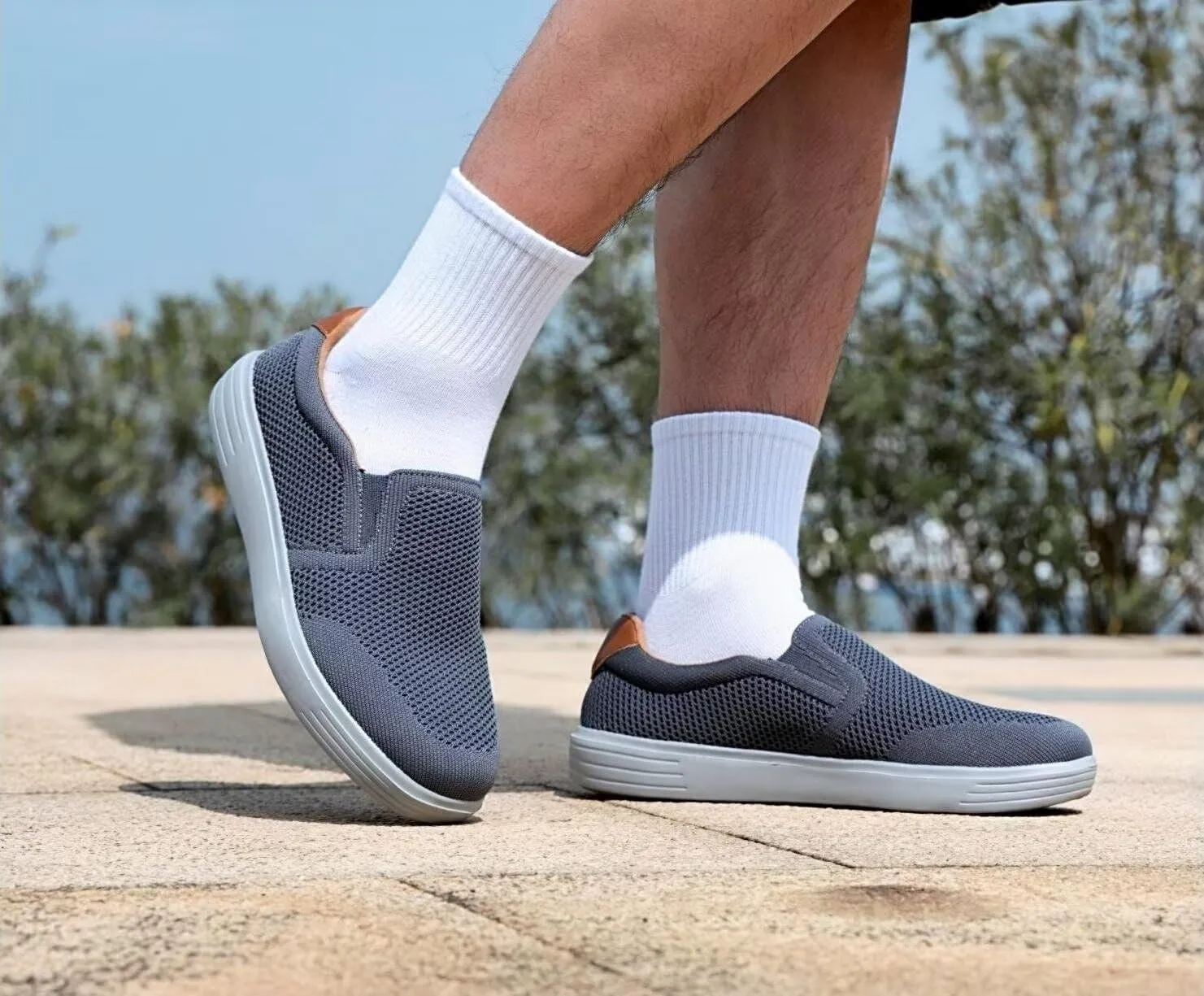 TIOSEBON Men's Mesh Slip on Walking Shoes-Comfortable Drving Loafer Fashion Sneaker