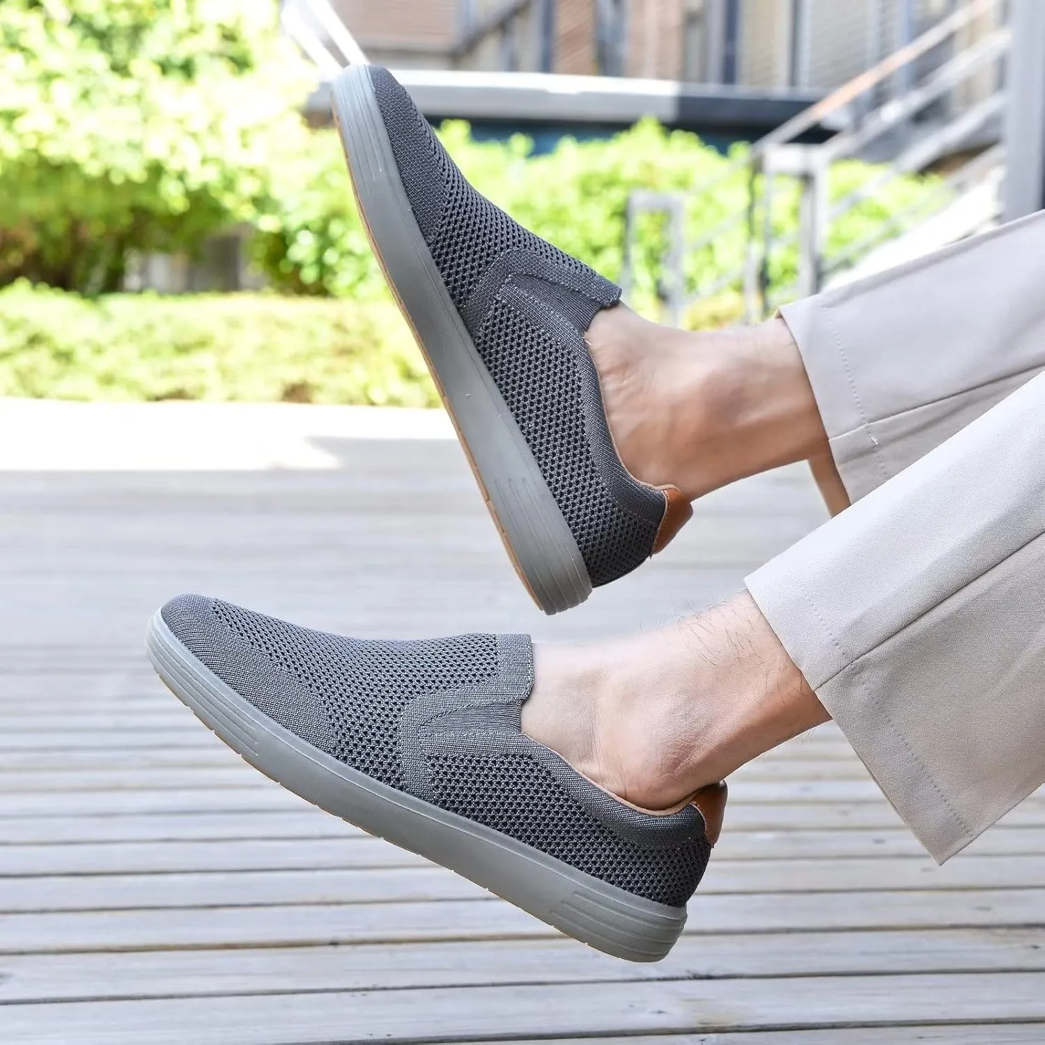 TIOSEBON Men's Mesh Slip on Walking Shoes-Comfortable Drving Loafer Fashion Sneaker