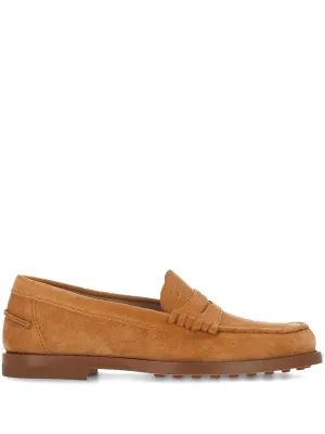 Tod's Cognac Brown Leather Flat Shoes