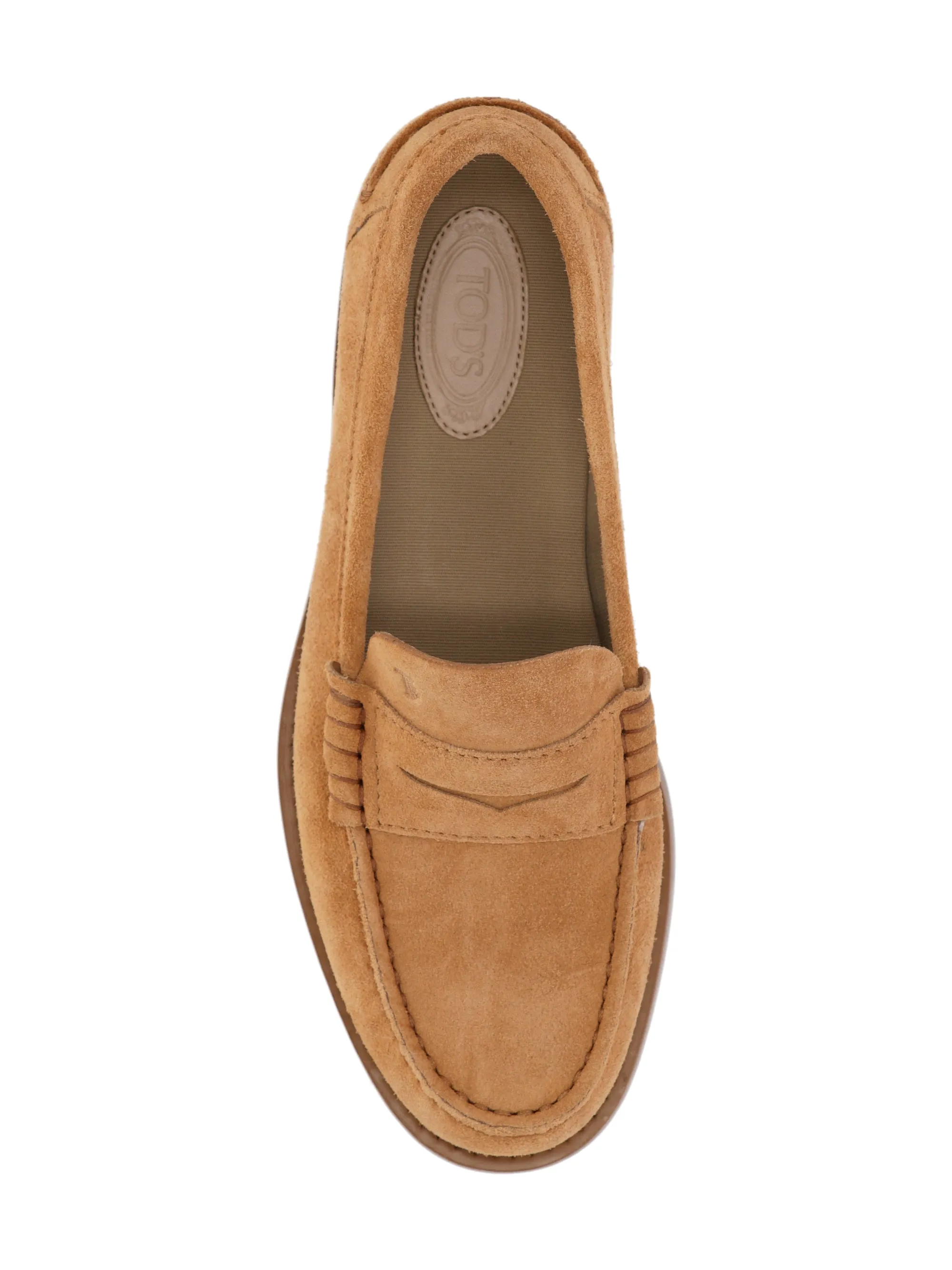 Tod's Cognac Brown Leather Flat Shoes