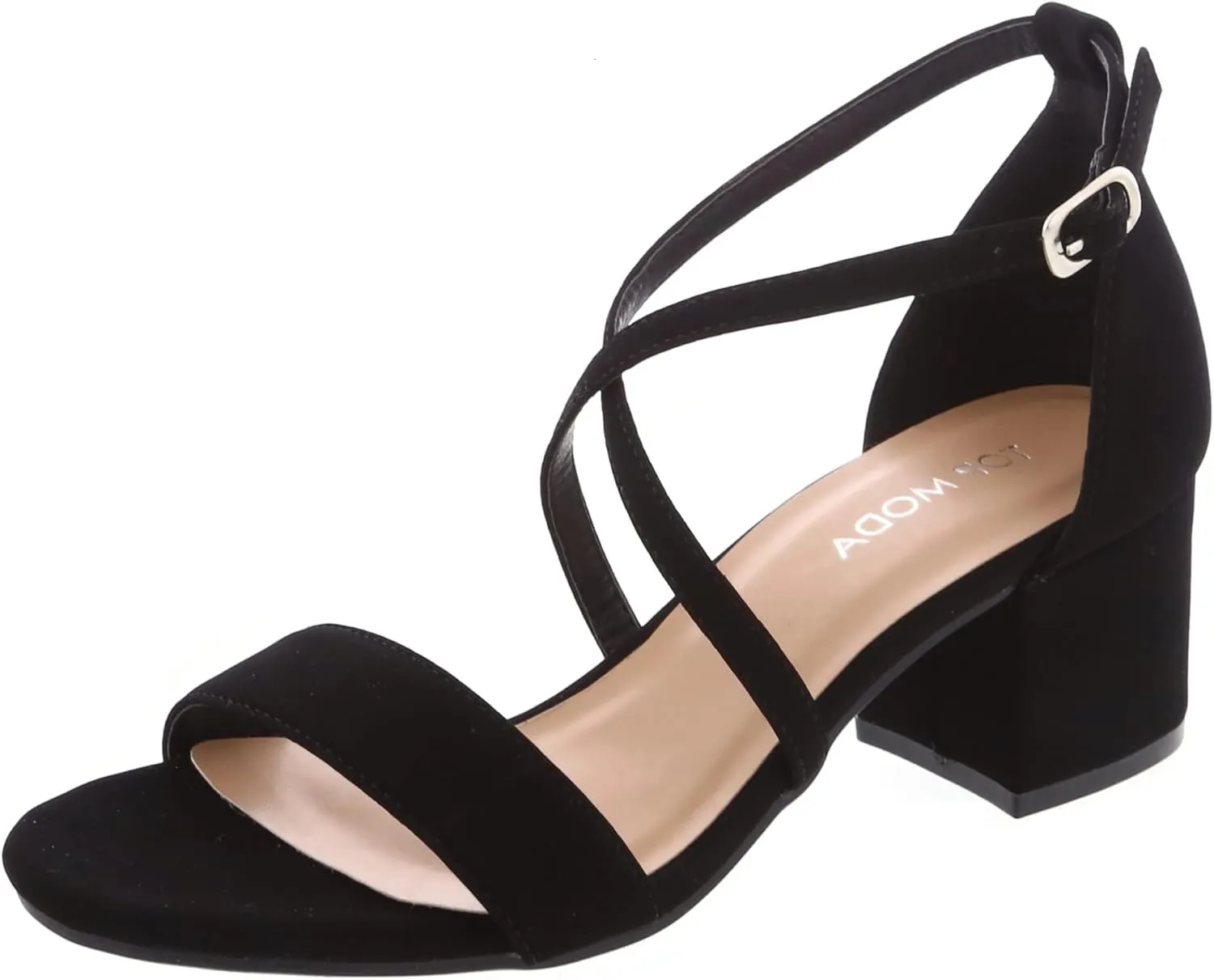 TOP Moda Over The Toe Strap Ankle Wrap Strap 2" Block Heel Open Toe Dress Sandal