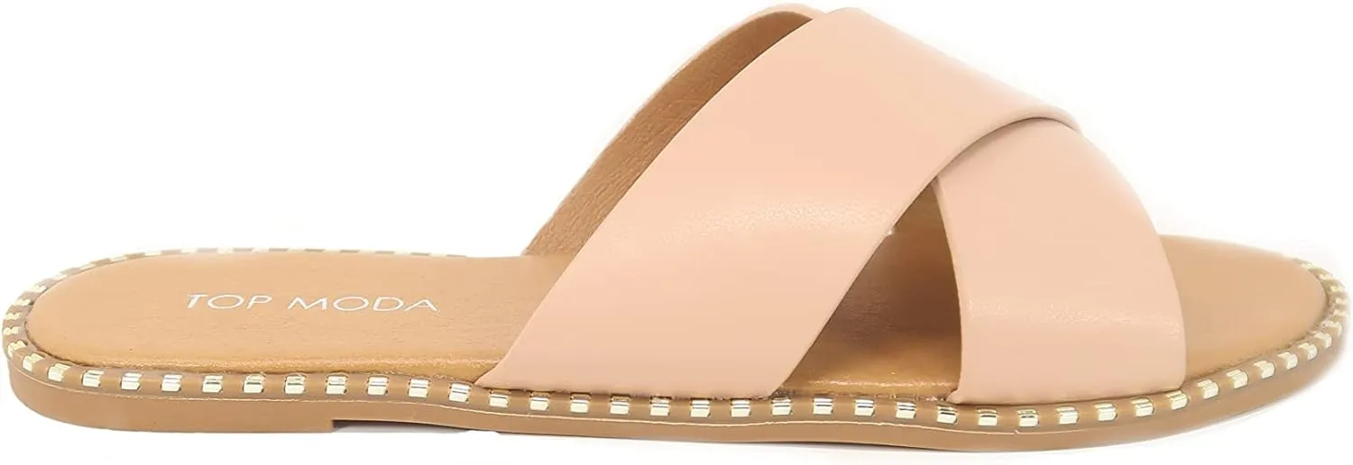 TOP Moda Women Open Toe Flat Fashion Sandals