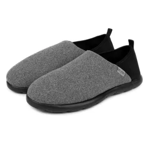 Totes Isotoner ISOFLEX FELT FULL BACK Mens Full Back Slippers Grey/Black