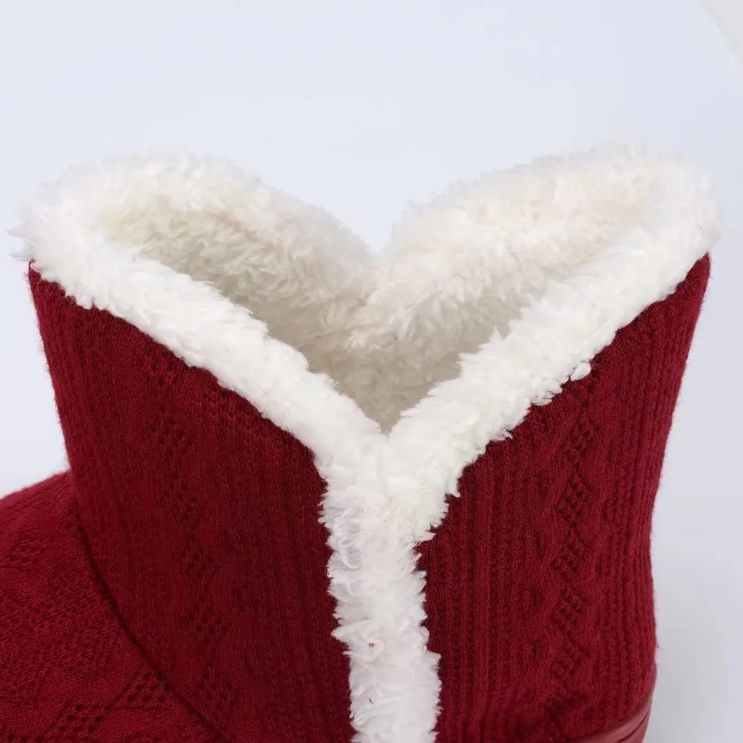 TUOBUQU Women Warm Bootie Slippers Fluffy Plush Indoor Outdoor Winter Booty Slippers
