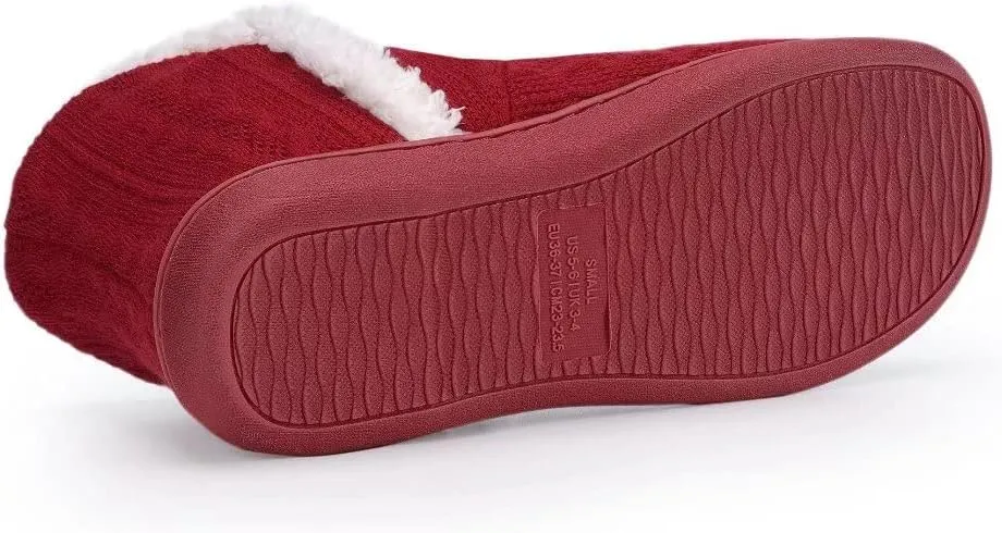 TUOBUQU Women Warm Bootie Slippers Fluffy Plush Indoor Outdoor Winter Booty Slippers