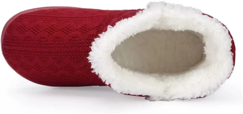 TUOBUQU Women Warm Bootie Slippers Fluffy Plush Indoor Outdoor Winter Booty Slippers