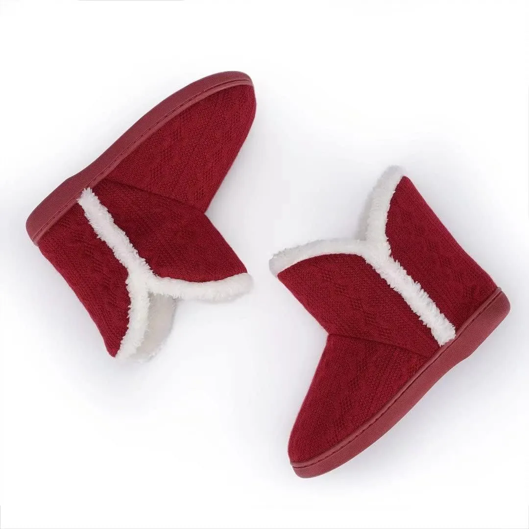 TUOBUQU Women Warm Bootie Slippers Fluffy Plush Indoor Outdoor Winter Booty Slippers