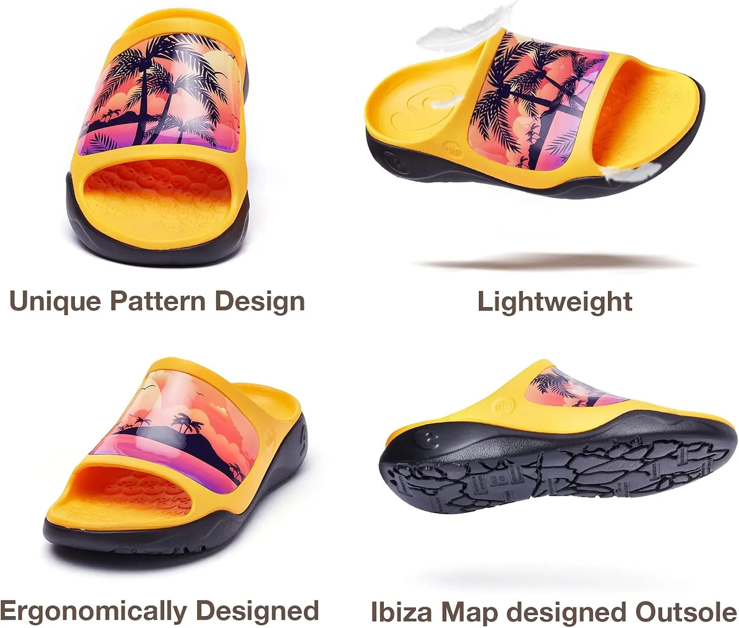 UIN Men's Casual Sandals Comfort Slippers Soft Quick Drying Non-Slip for Beach, Outdoor & Indoor Summer Vibe
