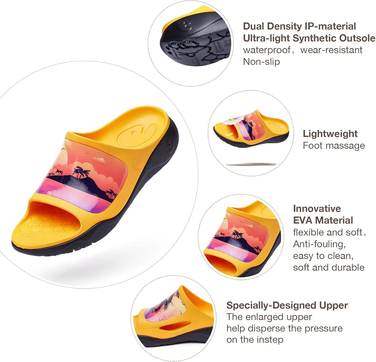 UIN Men's Casual Sandals Comfort Slippers Soft Quick Drying Non-Slip for Beach, Outdoor & Indoor Summer Vibe