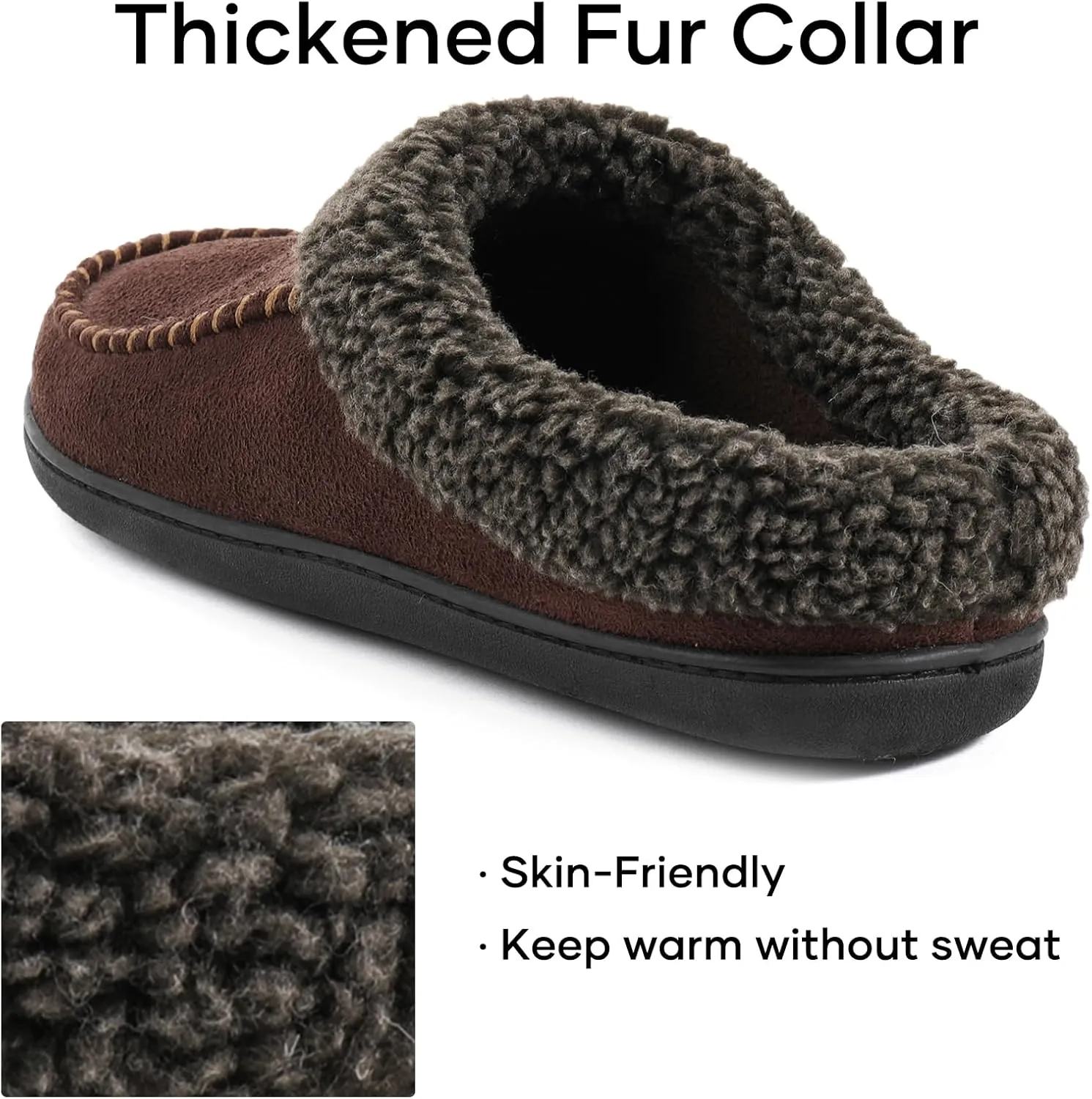 ULTRAIDEAS Men's Nealon Moccasin Clog Slipper, Slip on Indoor/Outdoor House Shoes
