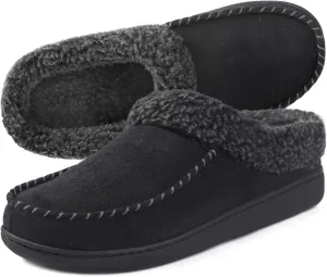 ULTRAIDEAS Men's Nealon Moccasin Clog Slipper, Slip on Indoor/Outdoor House Shoes