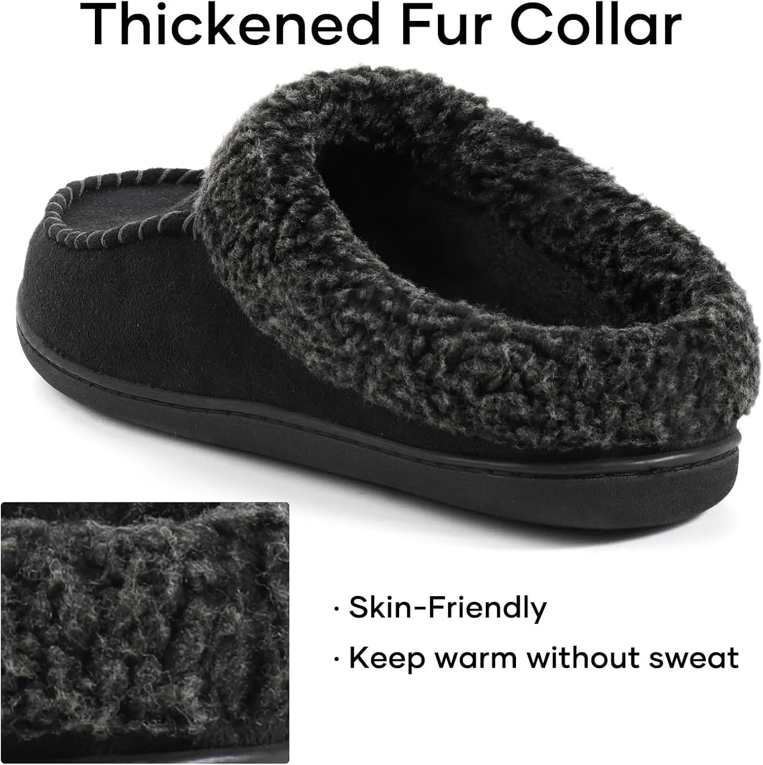 ULTRAIDEAS Men's Nealon Moccasin Clog Slipper, Slip on Indoor/Outdoor House Shoes