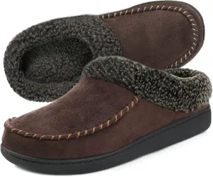ULTRAIDEAS Men's Nealon Moccasin Clog Slipper, Slip on Indoor/Outdoor House Shoes